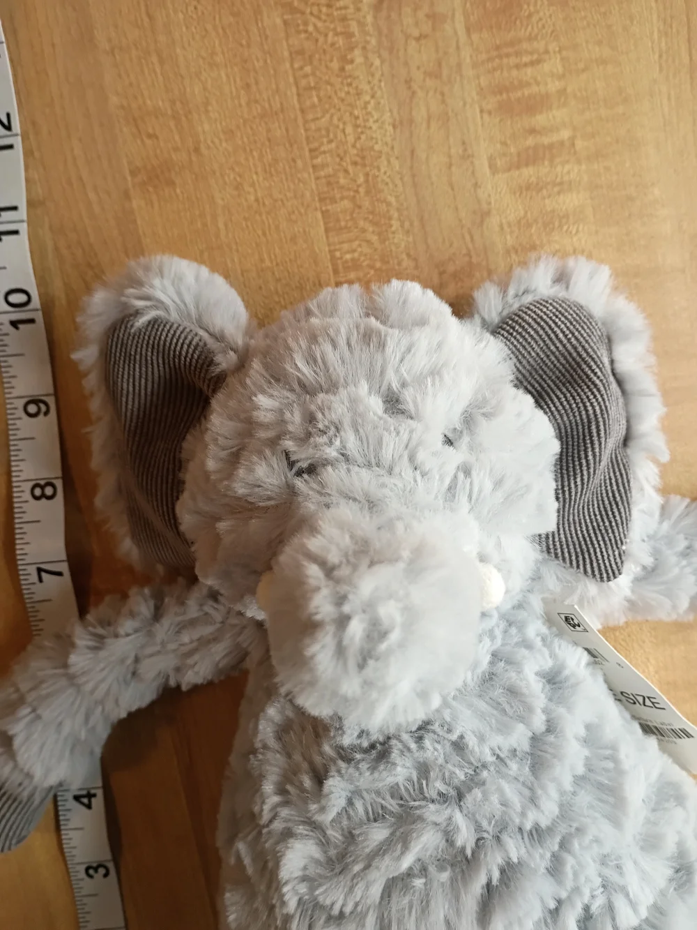 First Impressions Light Gray Elephant Lovey Plush